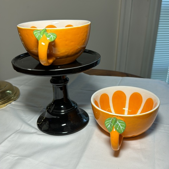 Set of 2 orange shaped coffee or tea cup - Picture 4 of 6